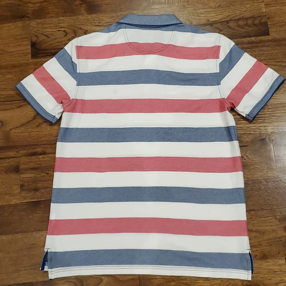 Mens Izod red, white, & blue Polo shirt size M